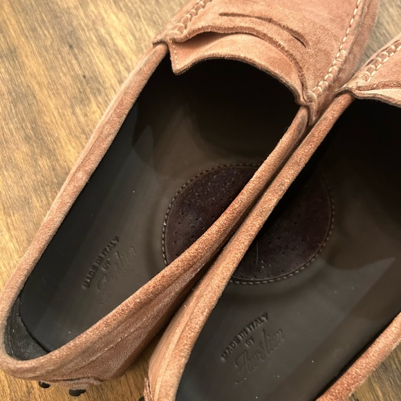 Aurélien soft suede pink driving loafers 39 made in Italy - Picture 3 of 12